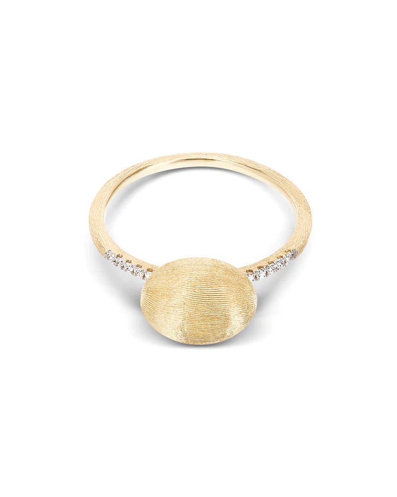 Anello Donna Nanis Oro Giallo 18 KT Solitario Diamanti Pepita Satinate AS26-583