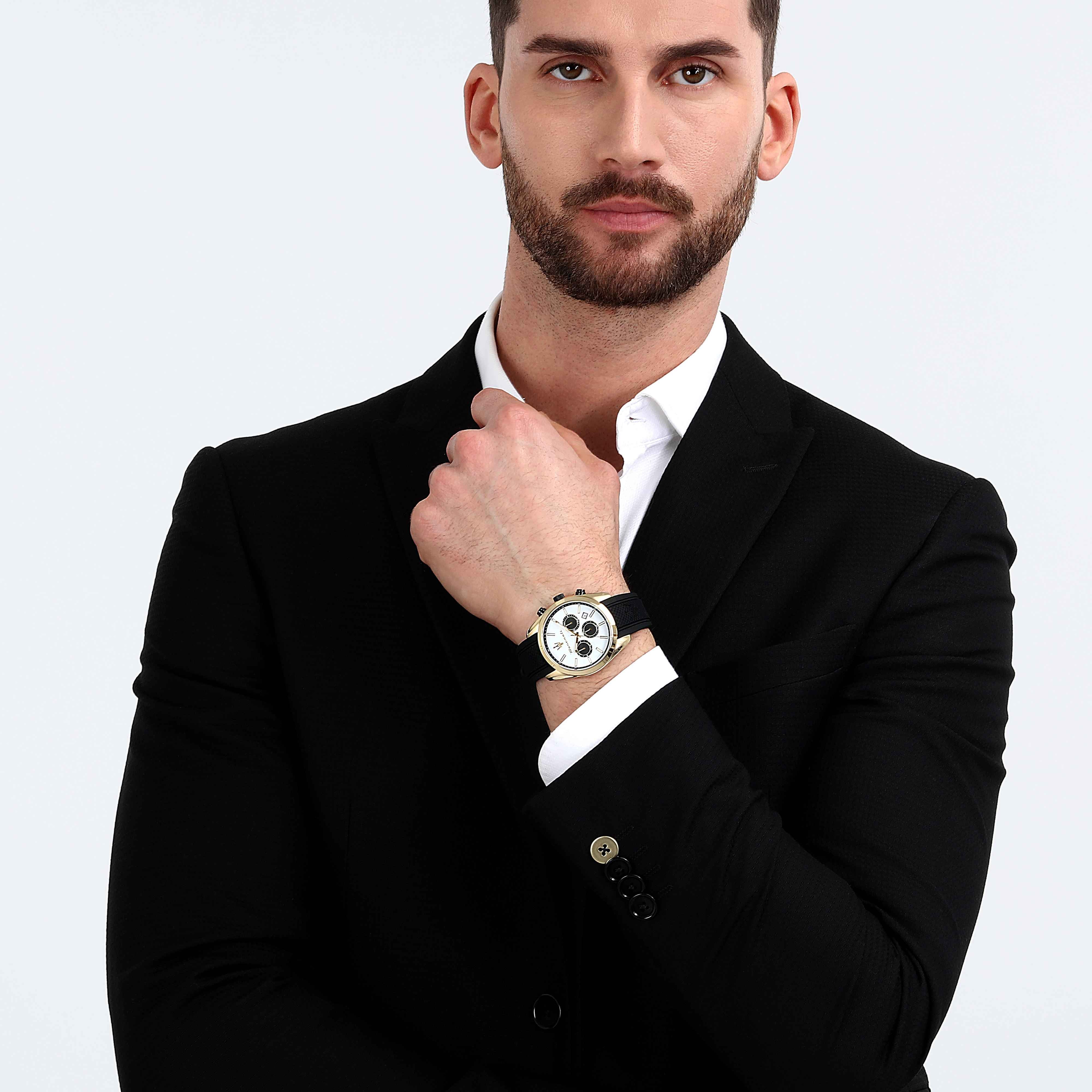 Orologio Uomo Maserati Acciaio Dorato Lucido Quarzo Cronografo Data R8851151001