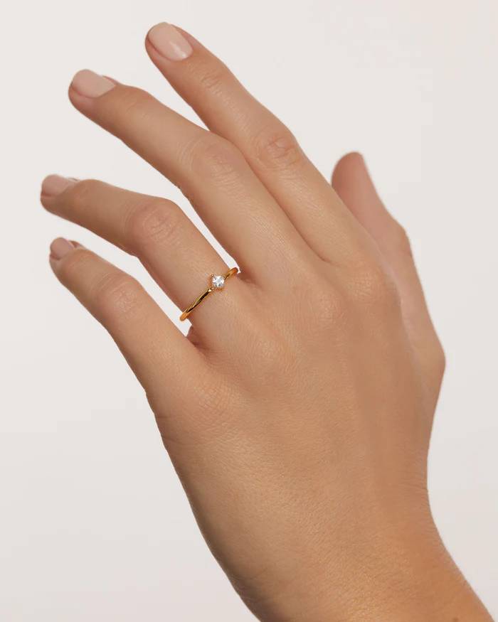 Anello Donna PDPaola Argento Dorato 925 Zircone AN01-817-14