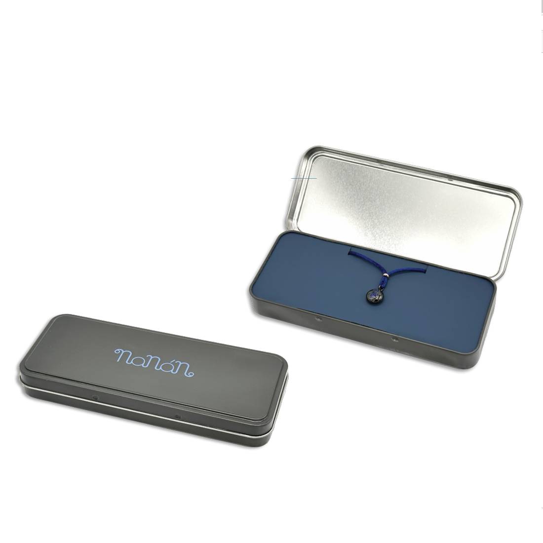 Bracciale Uomo Nanan Incidibile Simil Pelle Blu Argento 925 PNAN0004