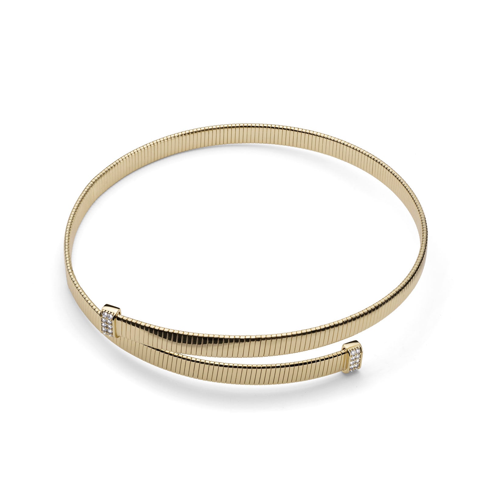 Collana Donna Unoaerre Bronzo Dorato Tubogas Zirconi 572382