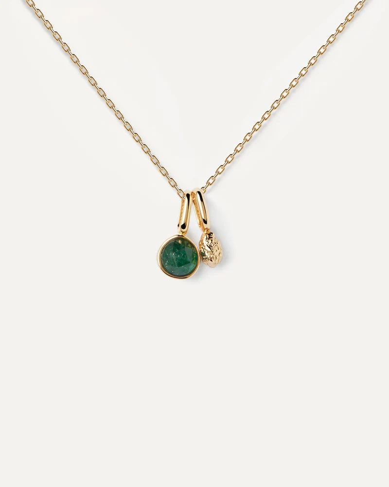 Collana Donna PDPaola Argento Dorato Pietra Verde CO01-824-U