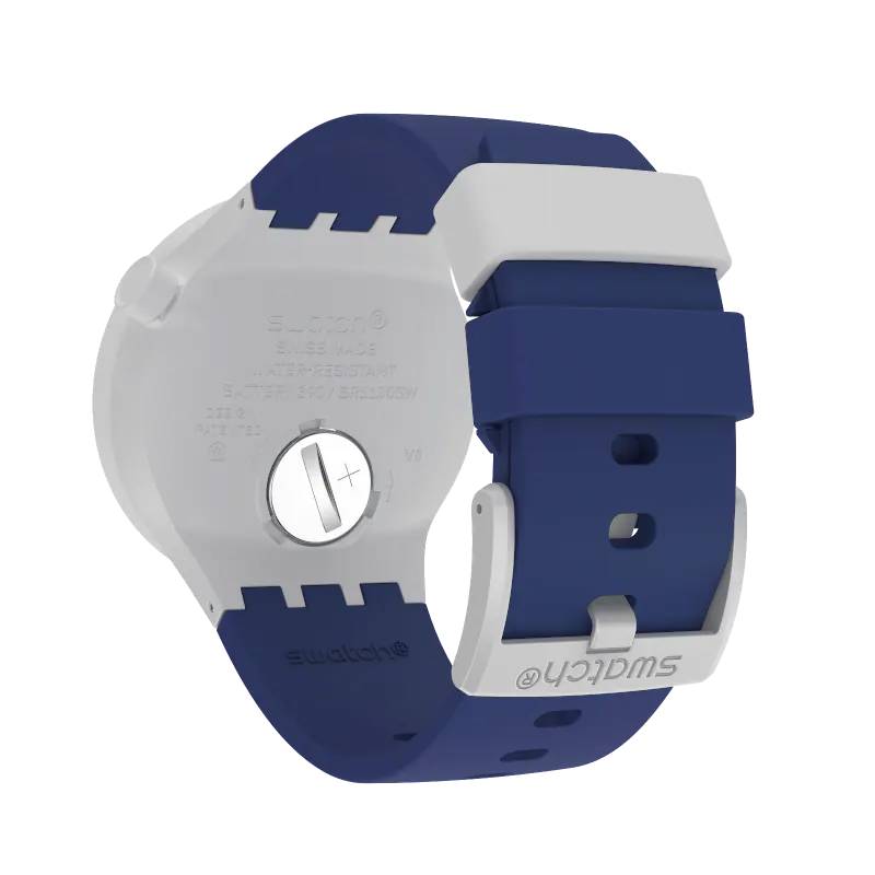 Orologio Uomo Swatch Bioceramic Big Bold Solo Tempo Blu SB03M103