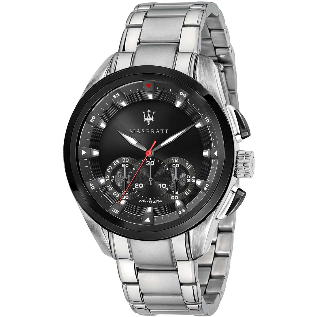 Orologio Uomo Maserati Acciaio Cronografo Quarzo Quadrante Nero 10 ATM