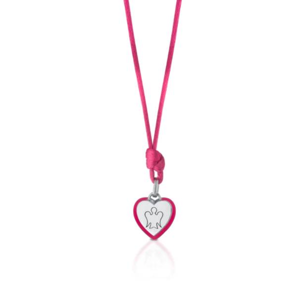 Collana Donna Roberto Giannotti Argento 925 Cordura Cuore Smalto Fucsia GIA400