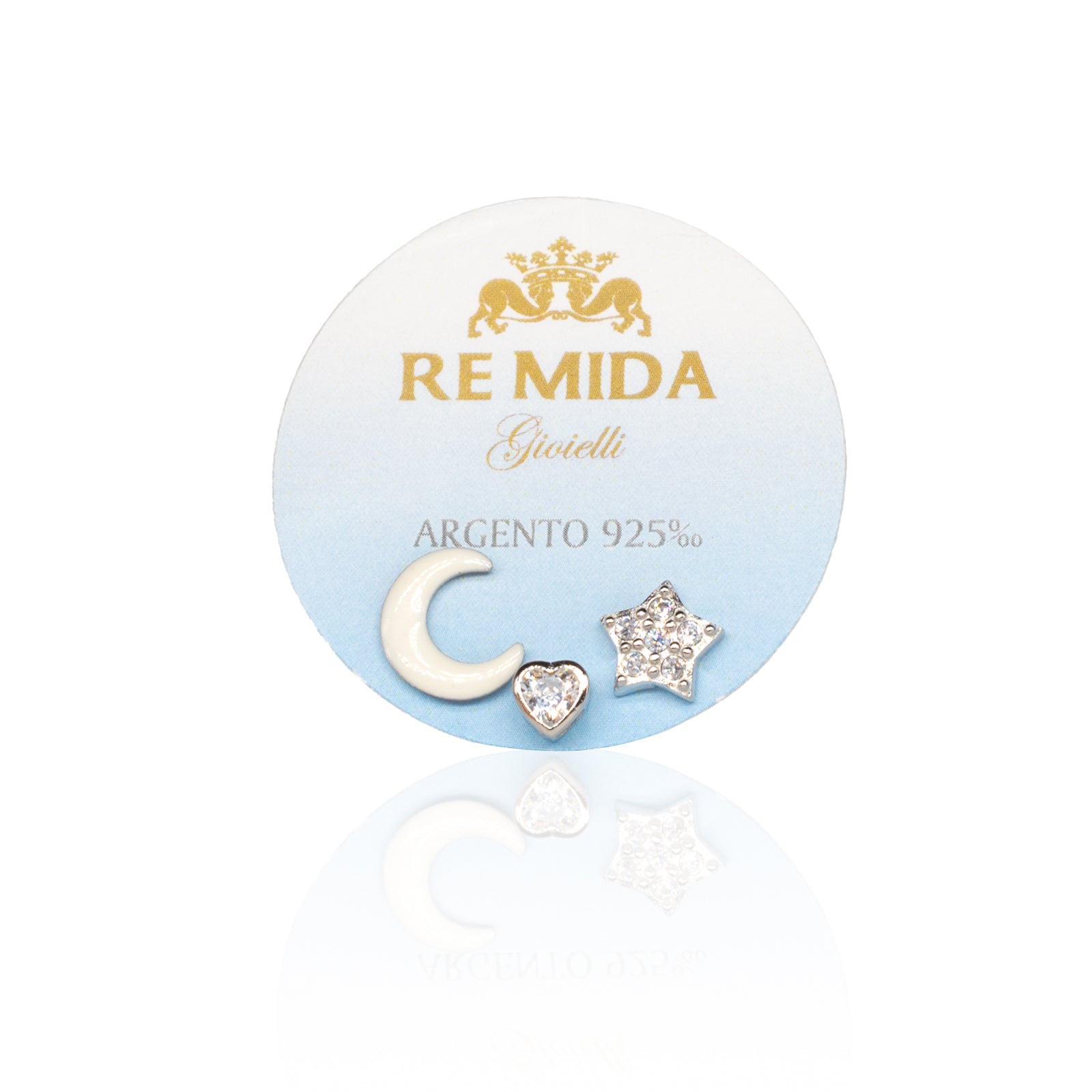 Orecchini Donna Re Mida Argento 925 Set A Tre Con Zirconi Bianchi O034