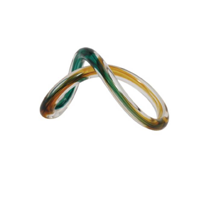 Scultura Cristallo Onlylux Sogninfiniti 34,5 cm Verde Ambra OL03478