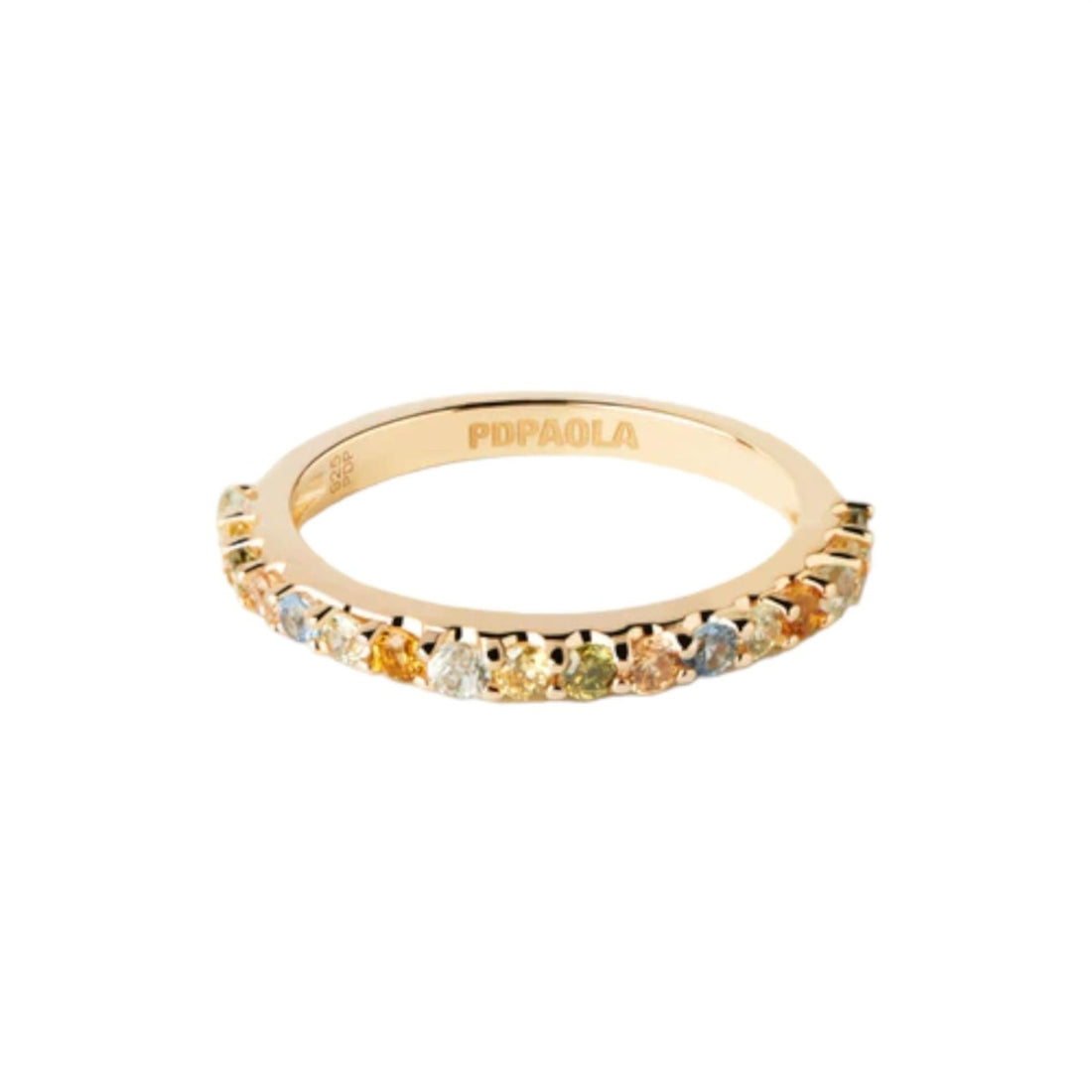 Anello Donna PDPaola Argento Dorato 925 con Zirconi Multicolore AN01-C07-12