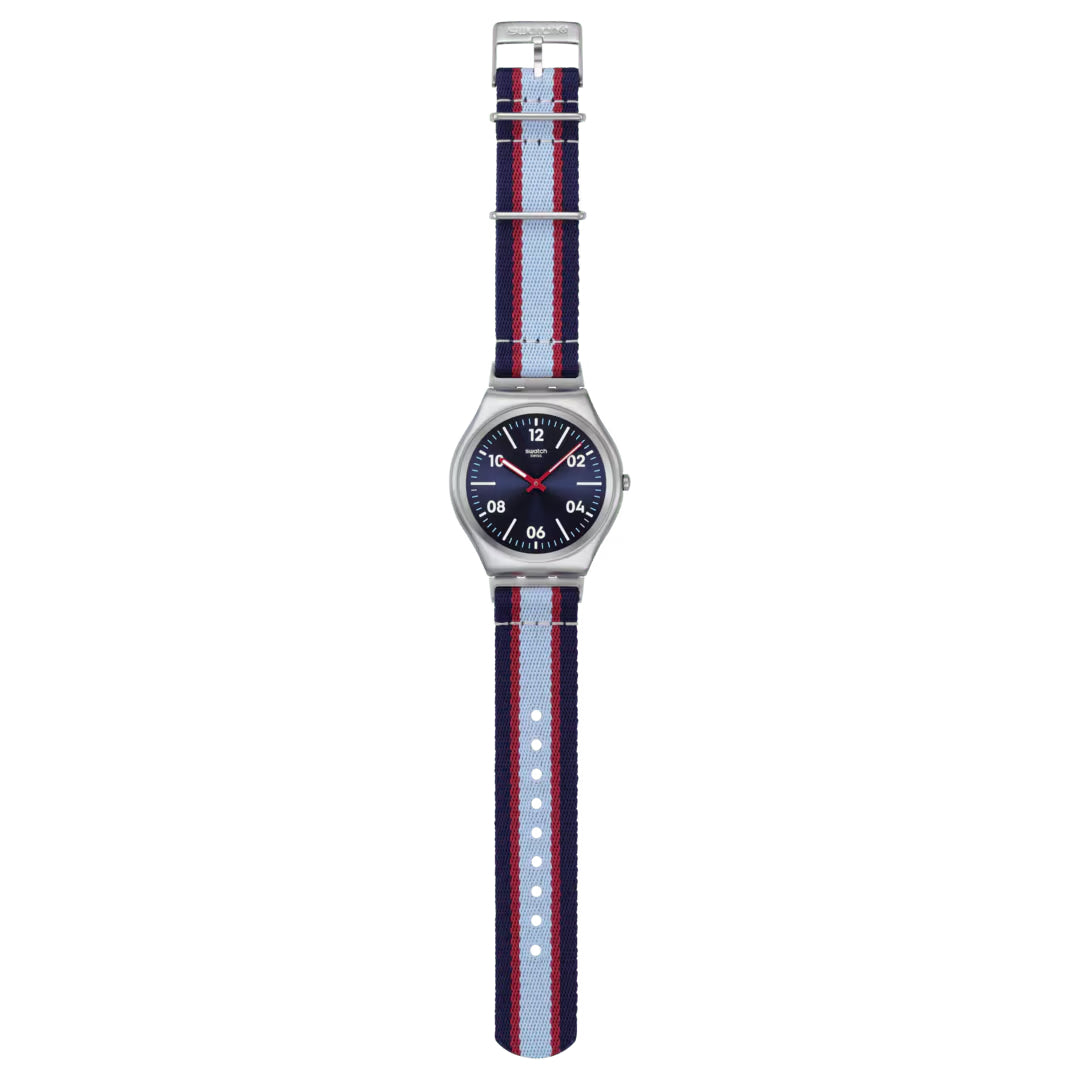 Orologio Unisex Swatch BESIDE THE SEA Skin Blu Rosso SS07S149