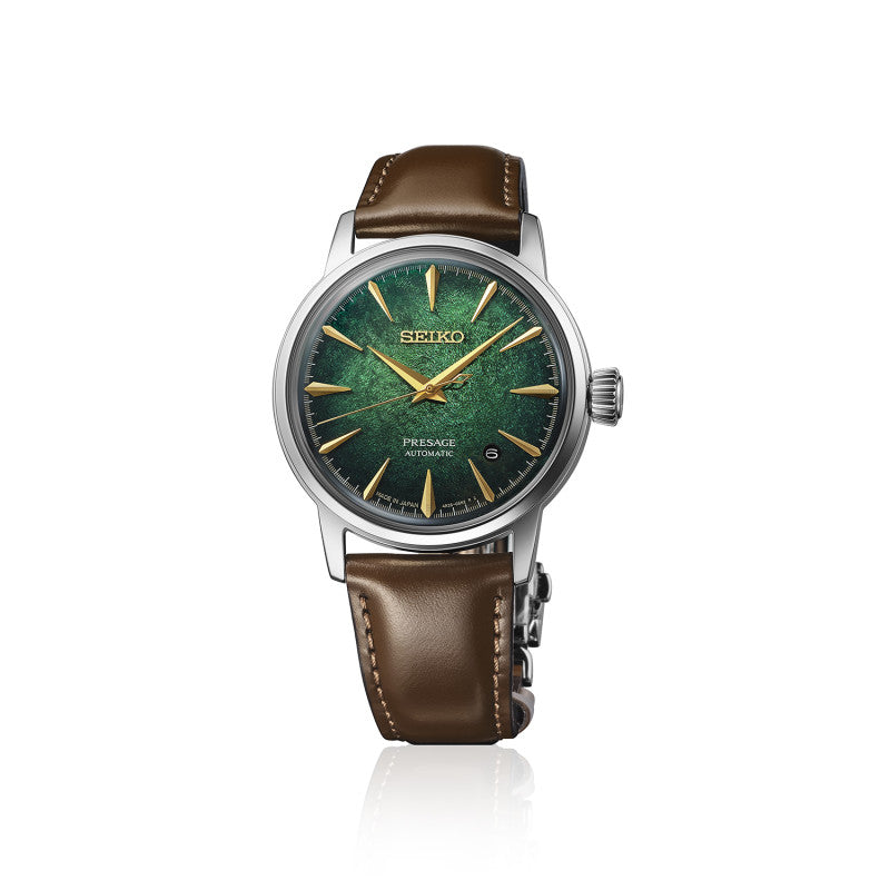 Orologio Uomo Seiko Presage Verde Mint Mist Cocktail Time Pelle HCB002J1