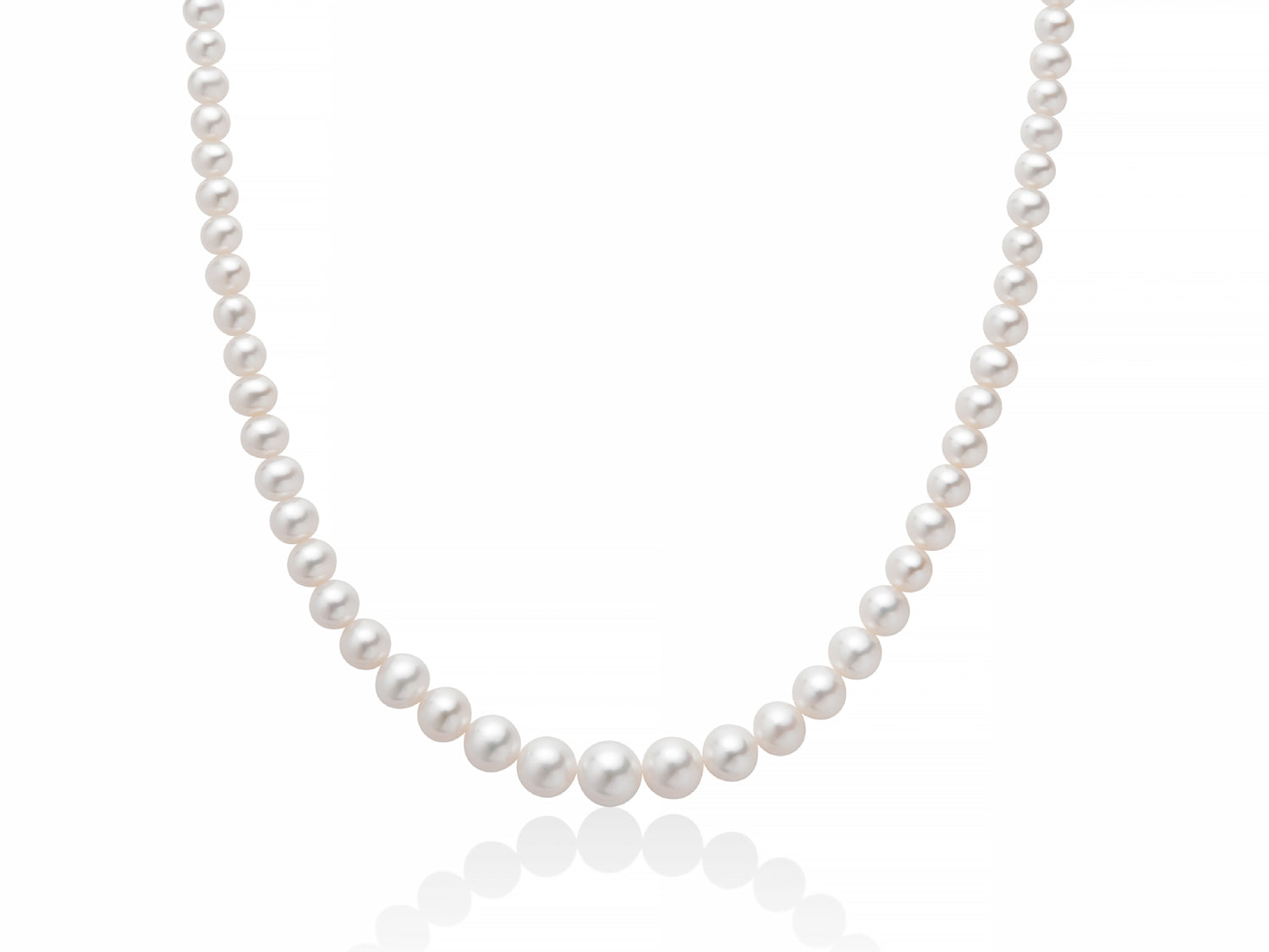 Collana Donna Miluna Girocollo Oro Bianco 750 Perle 4-9 mm Crescenti PCL2210V