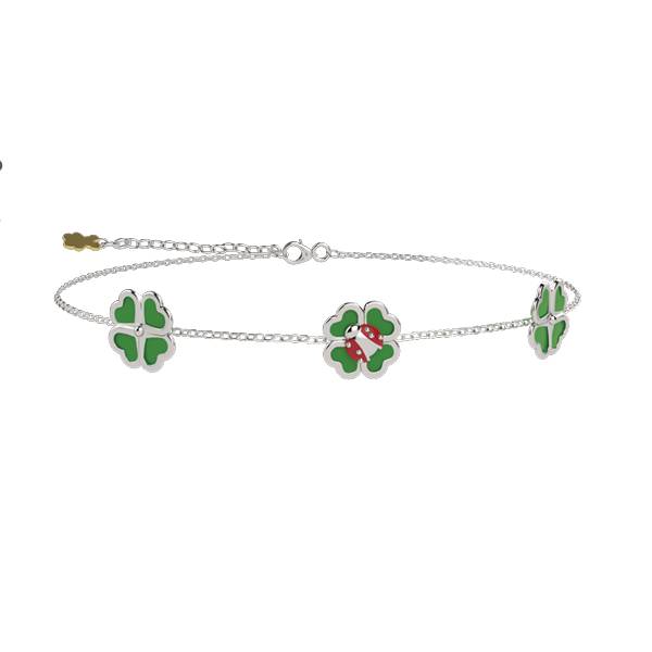 Bracciale Bambina Nanàn Argento 925 Quadrifoglio Coccinella NAN0596