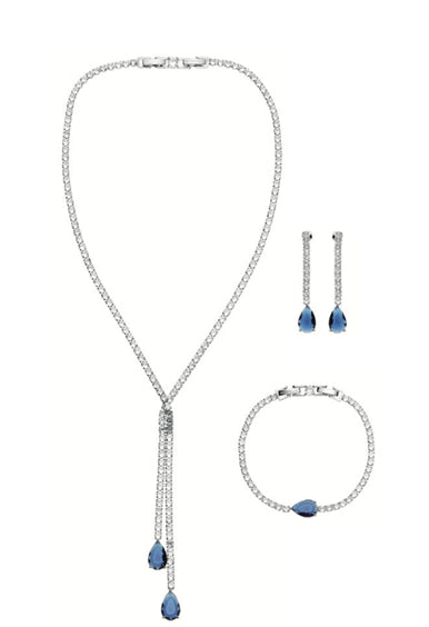 Collana Donna Ottaviani Tennis Saliscendi Zirconi Bianchi e blu 501271C