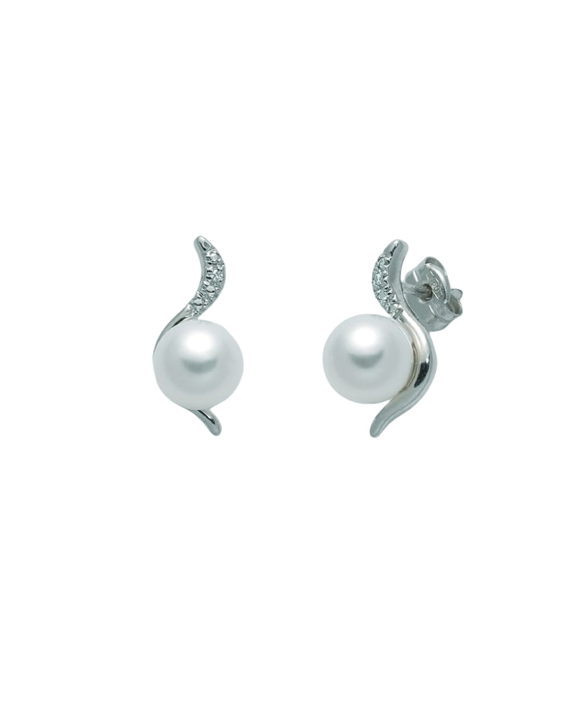Orecchini Donna Miluna  Oro 18 Kt Perla e diamanti