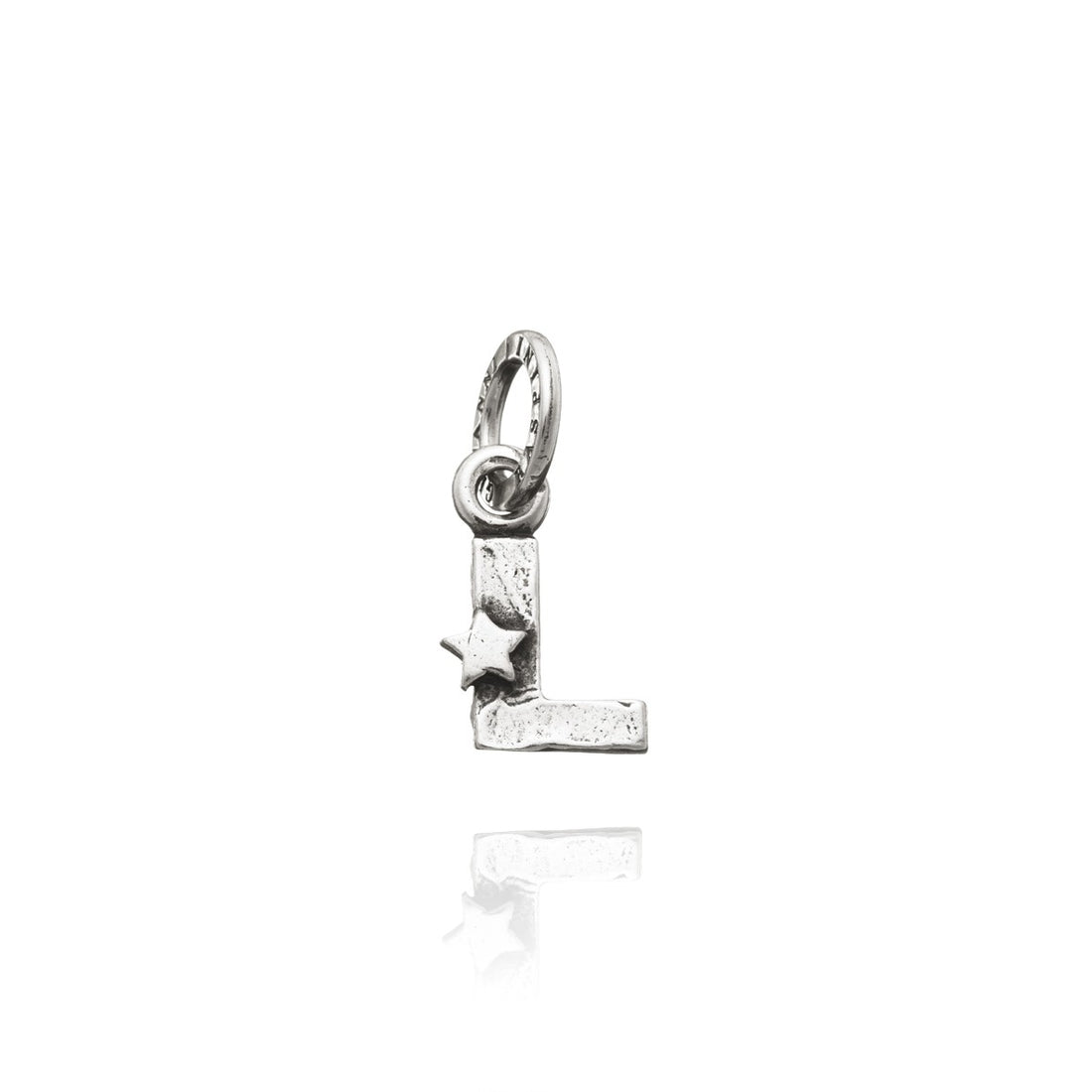 Charm Donna Giovanni Raspini Argento 925 Iniziale L Con Una Stella Fatto A Mano 06656