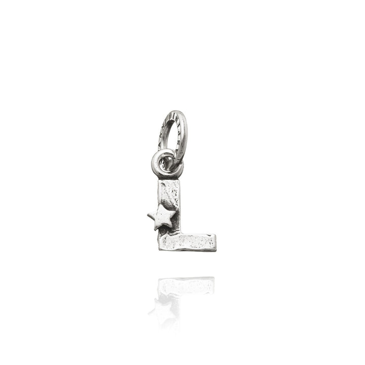 Charm Donna Giovanni Raspini Argento 925 Iniziale L Con Una Stella Fatto A Mano 06656