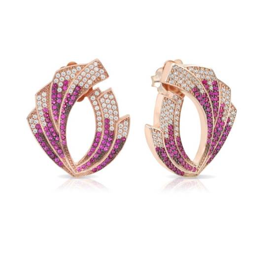 Orecchini Donna Sogni Argento 925 Rosato Zirconi Magenta OR102RR