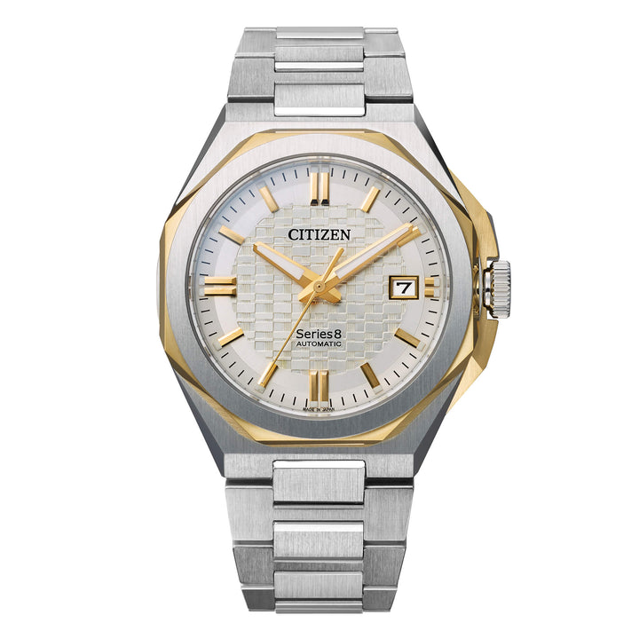 Orologio Uomo Citizen Serie 8 Automatico Bianco Oro NB6084-50A