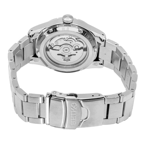 Orologio Uomo Seiko 5 Sport Automatico Doppia Data Nero Acciaio Numeri SRPG27K1