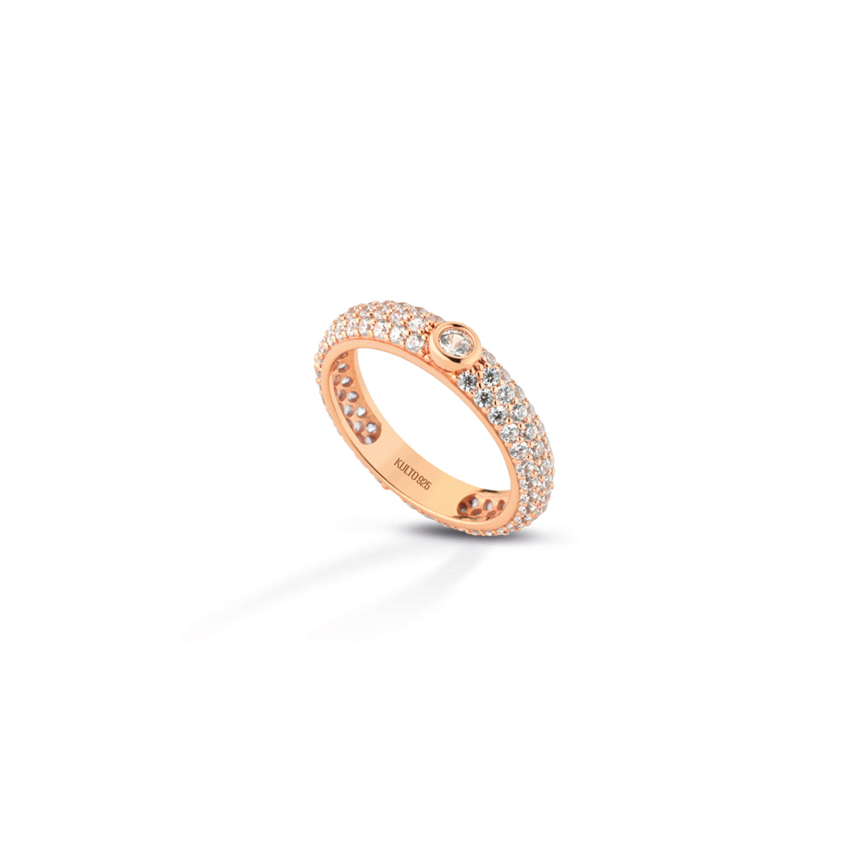 Anello Donna Kulto 925 Argento Rosè Pavè Zirconi Bianchi KR925-027-14