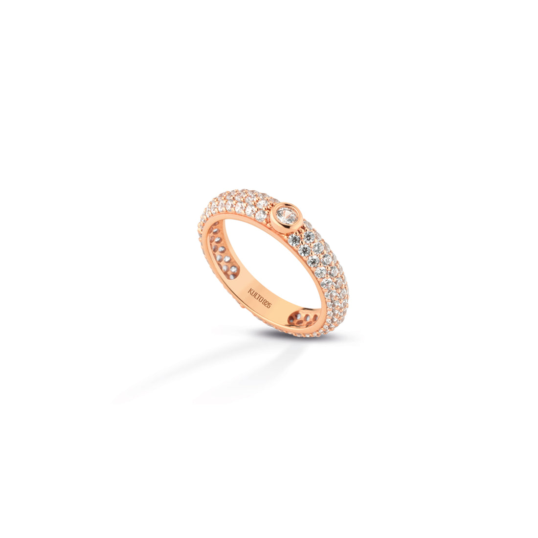 Anello Donna Kulto 925 Argento Rosè Pavè Zirconi Bianchi KR925-027-14