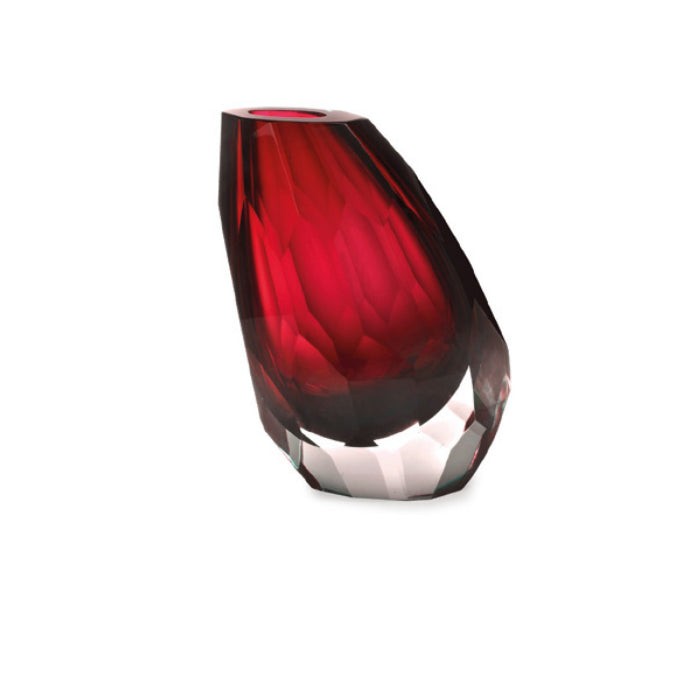 Vaso Cristallo Di Corte Rosso Diamante Altezza 20 cm MA00005