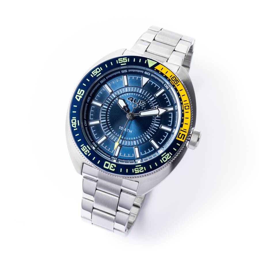 Orologio Uomo 4US Cesare Paciotti Giallo Blu Quarzo Solo Tempo Acciaio T4ST425