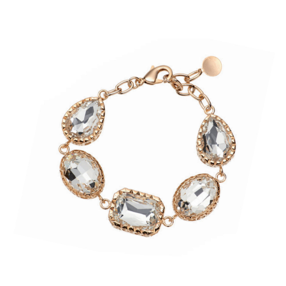 Bracciale Donna Ottaviani Bronzo Dorato Tennis Zirconi Bianchi 500803B