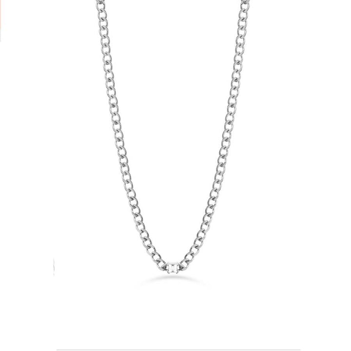 Collana Donna Liu Jo Acciaio Zircone Quadrato Catena Groumette LJ2308