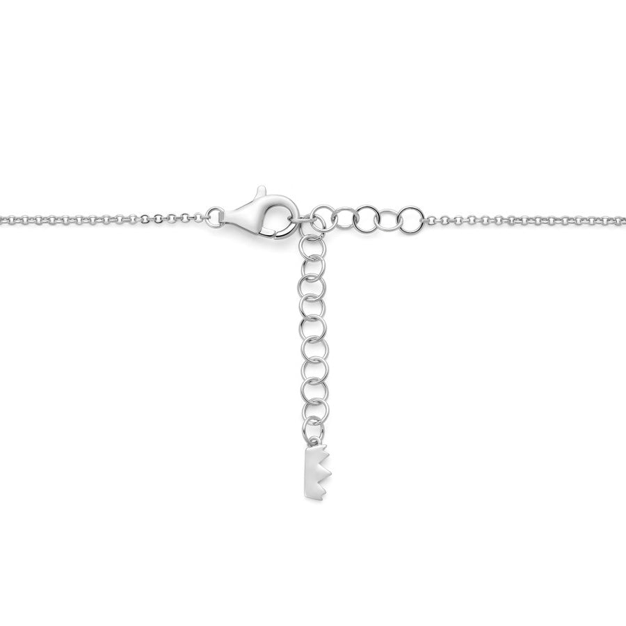 Collana Donna Miluna Perle Argento 925 Croce Pietre Topazio Bianco CLD5074