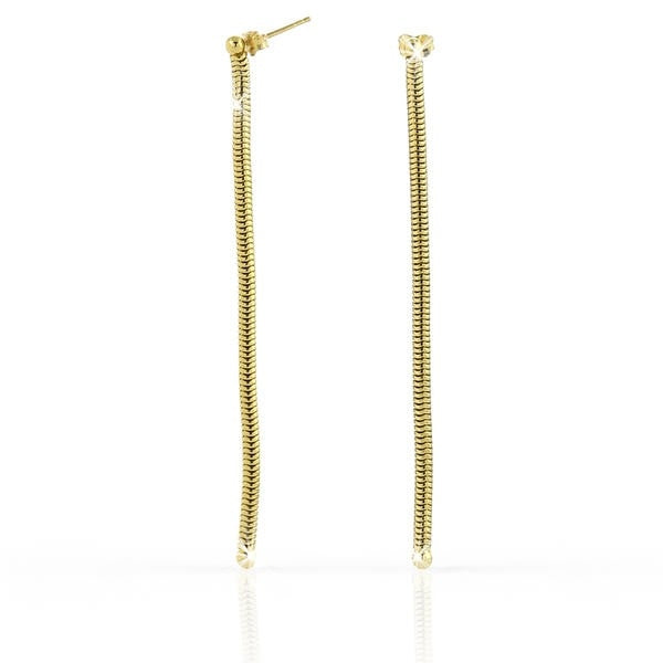 Orecchini Donna Unoaerre Bronzo Dorato Catena Tubo Gas Snake Pendenti 1467