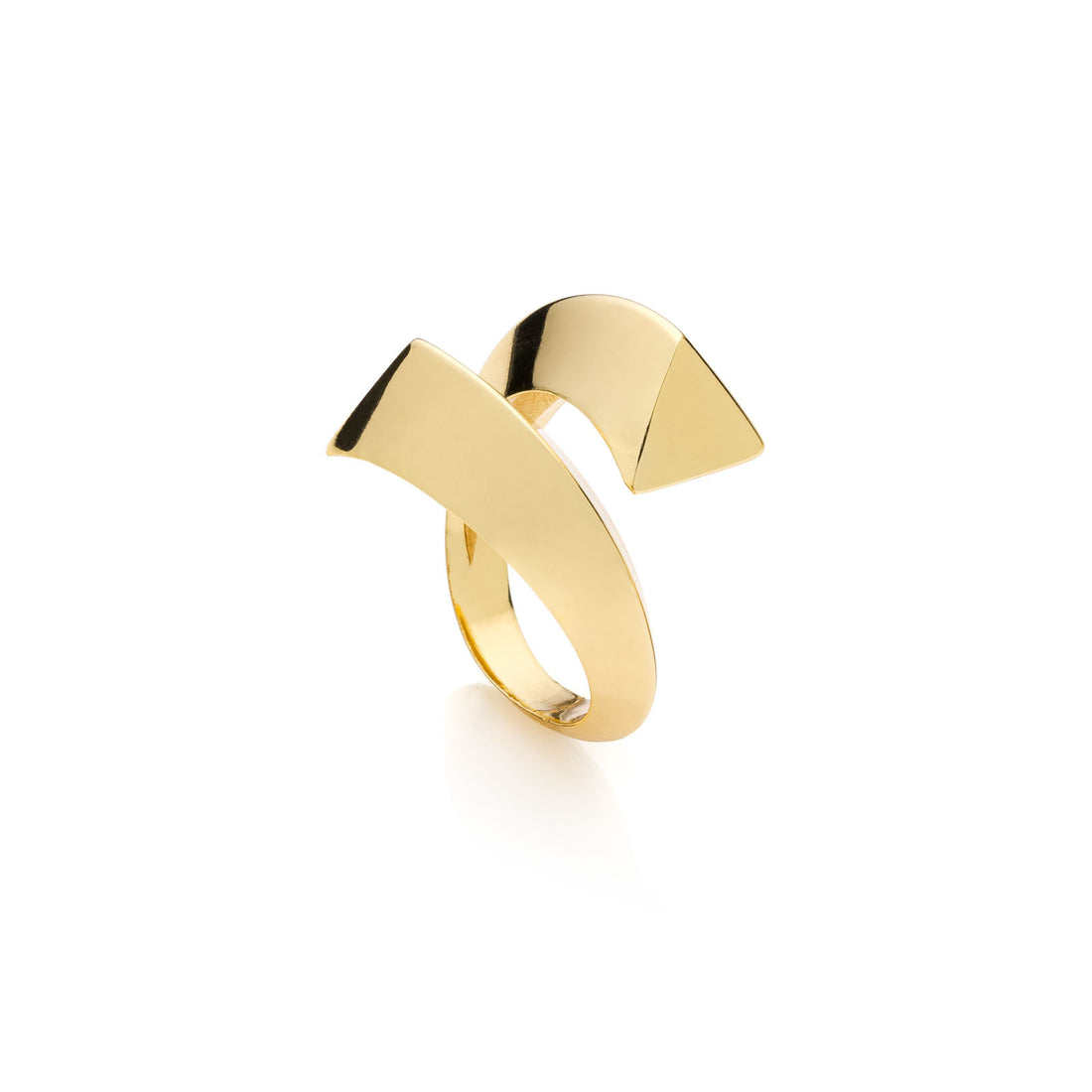 Anello Donna Unoaerre Contrariè Dorato A Tubo Triangolare 540194