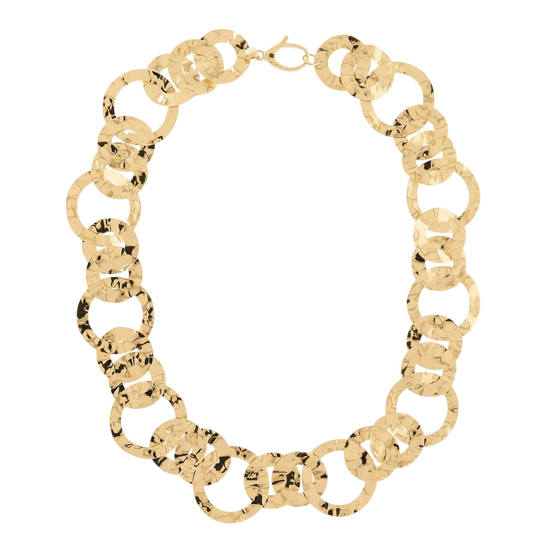 Collana Donna Etrusca Disco Martellato Lega Oro Giallo 18 KT WSET00860.YG