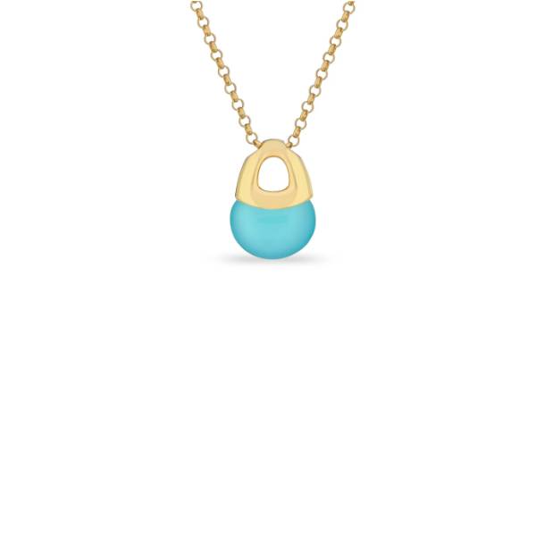 Collana Donna Sogni Argento 925 Dorato Quarzo Neon Blu CL122GA
