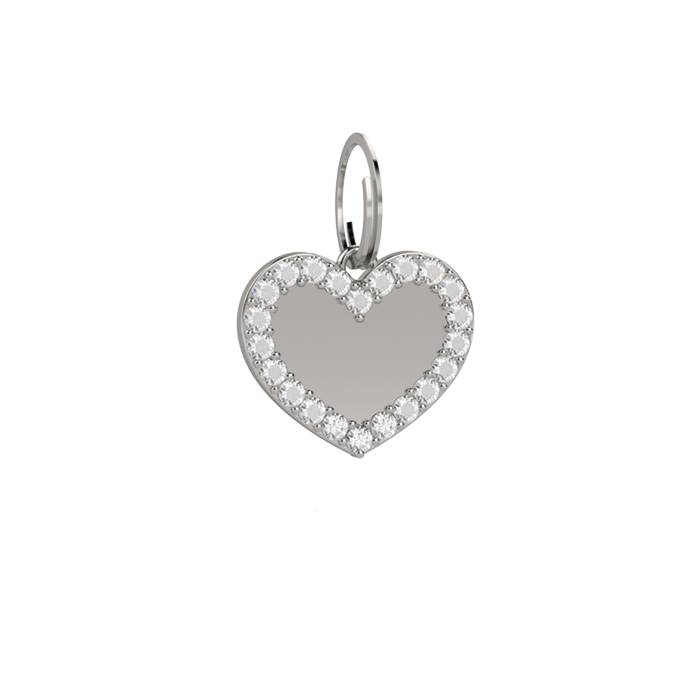 Medaglina Pets Liu Jo Acciaio Cuore Liscio Zirconi Bianchi LJP007