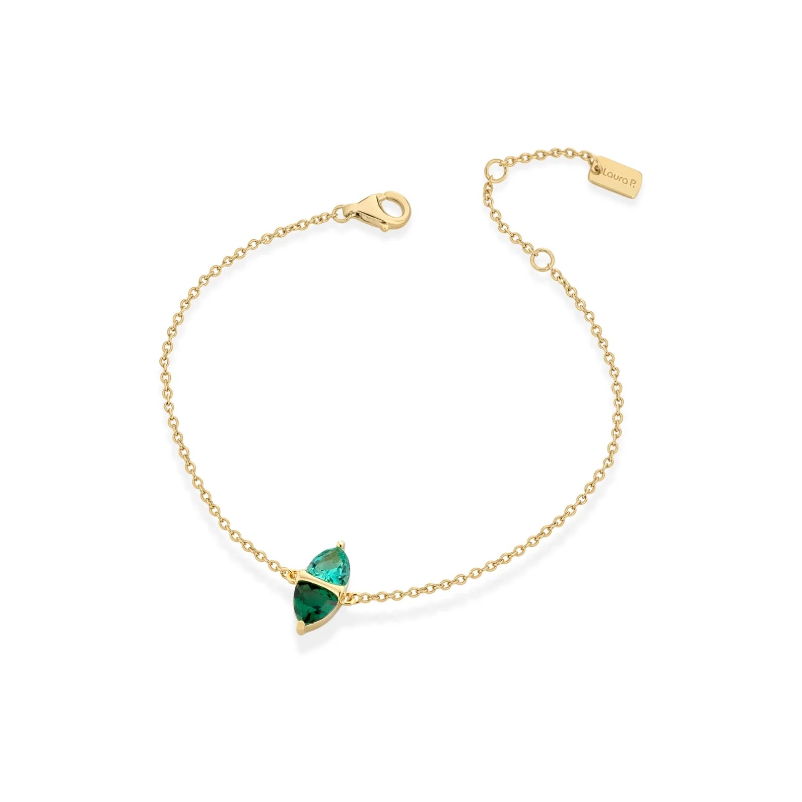 Bracciale Donna Laura P. Argento Dorato 925 Zircone Verde BR0270GV