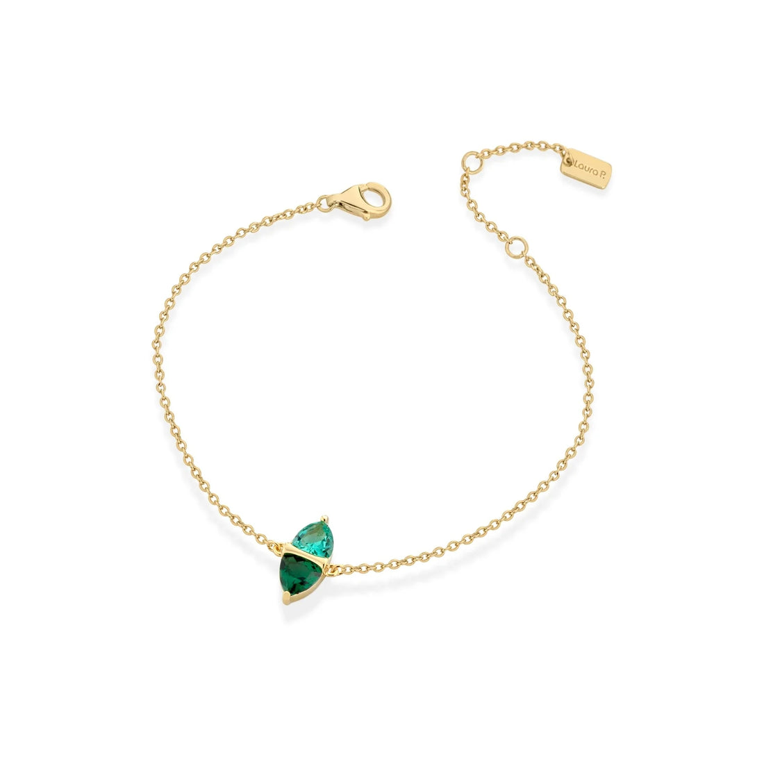Bracciale Donna Laura P. Argento Dorato 925 Zircone Verde BR0270GV