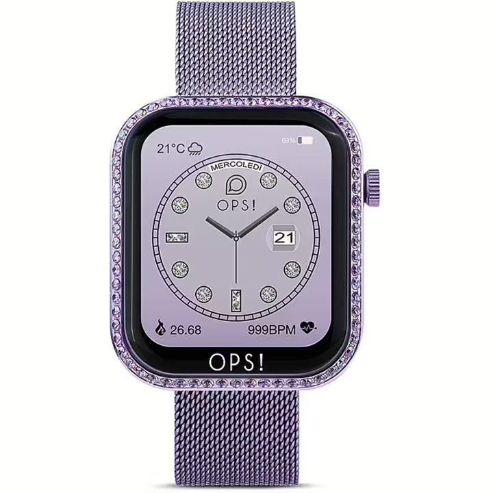 Orologio Donna Ops Smartwatch Call Diamonds Zirconi Lilla OPSSW-42