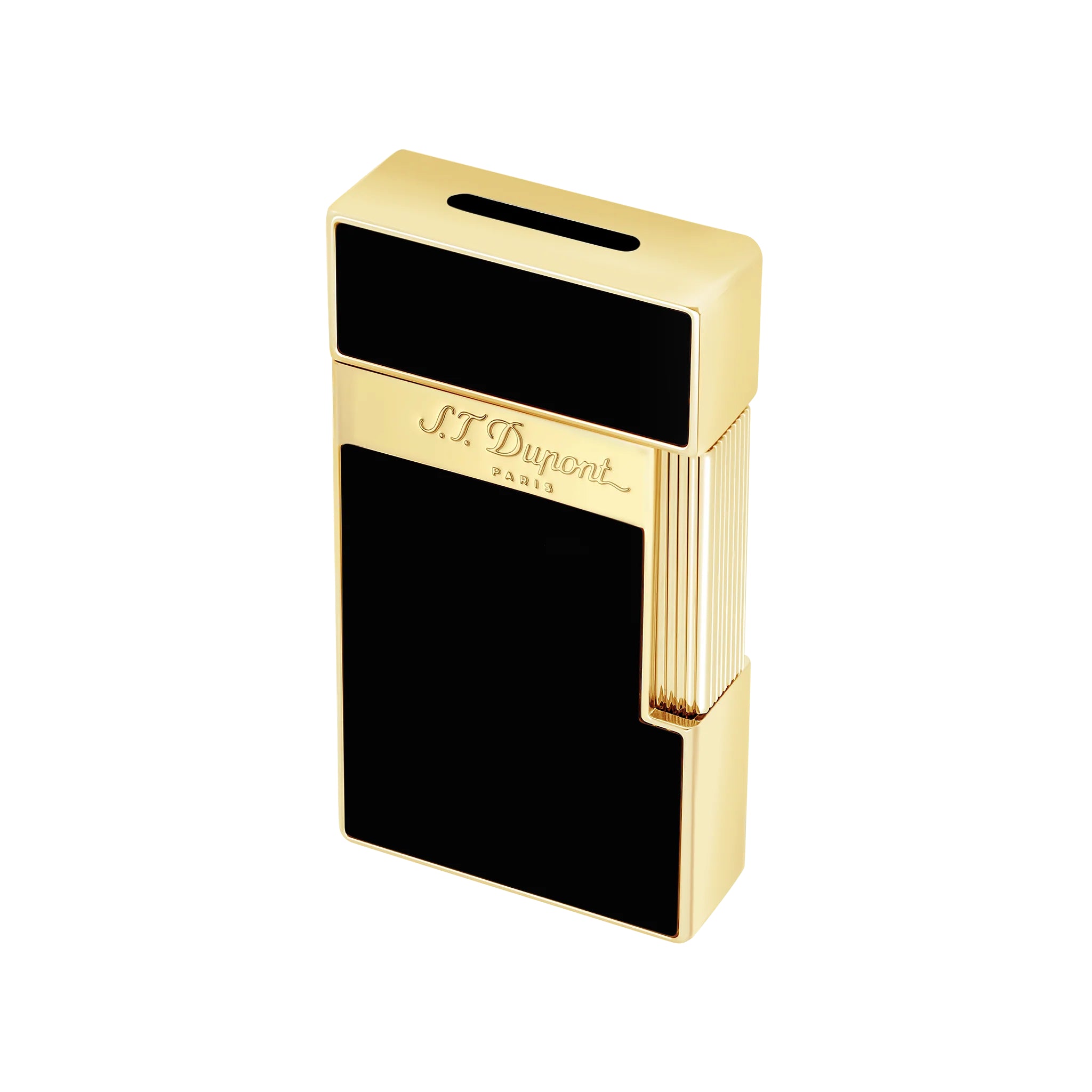 Accendino Uomo Dupont MaxiJet Biggy Acciaio Dorato Smalto Nero 025002