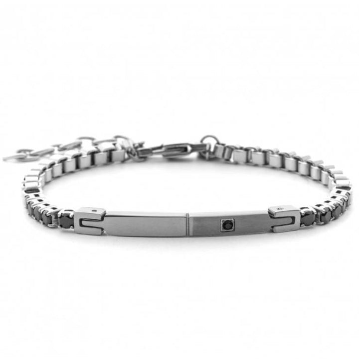 Bracciale Uomo 4US Cesare Paciotti Acciaio Con Zirconi Neri  4UBR7549