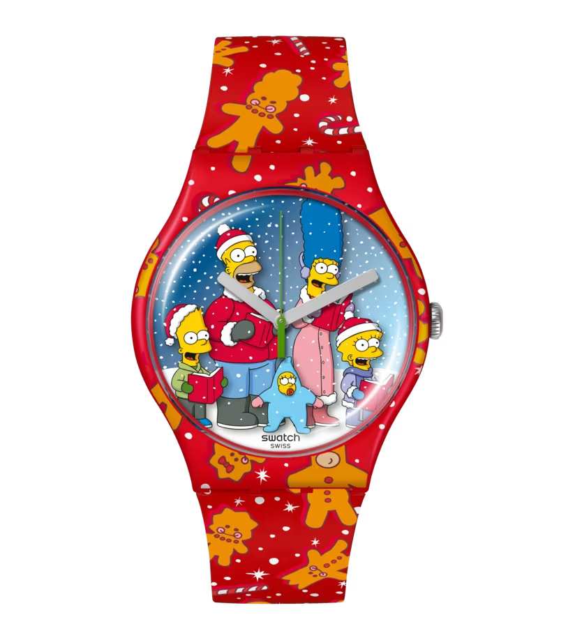Orologio Unisex Swatch The Simpson Natale Quarzo Solo Tempo SUOZ361