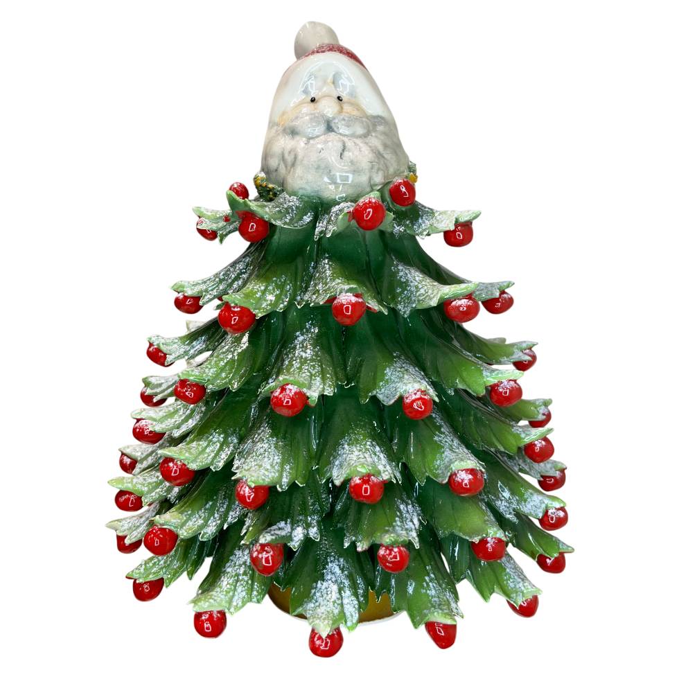 Albero di Natale Innevato Capodimonte Babbo Natale 36cm CAP42