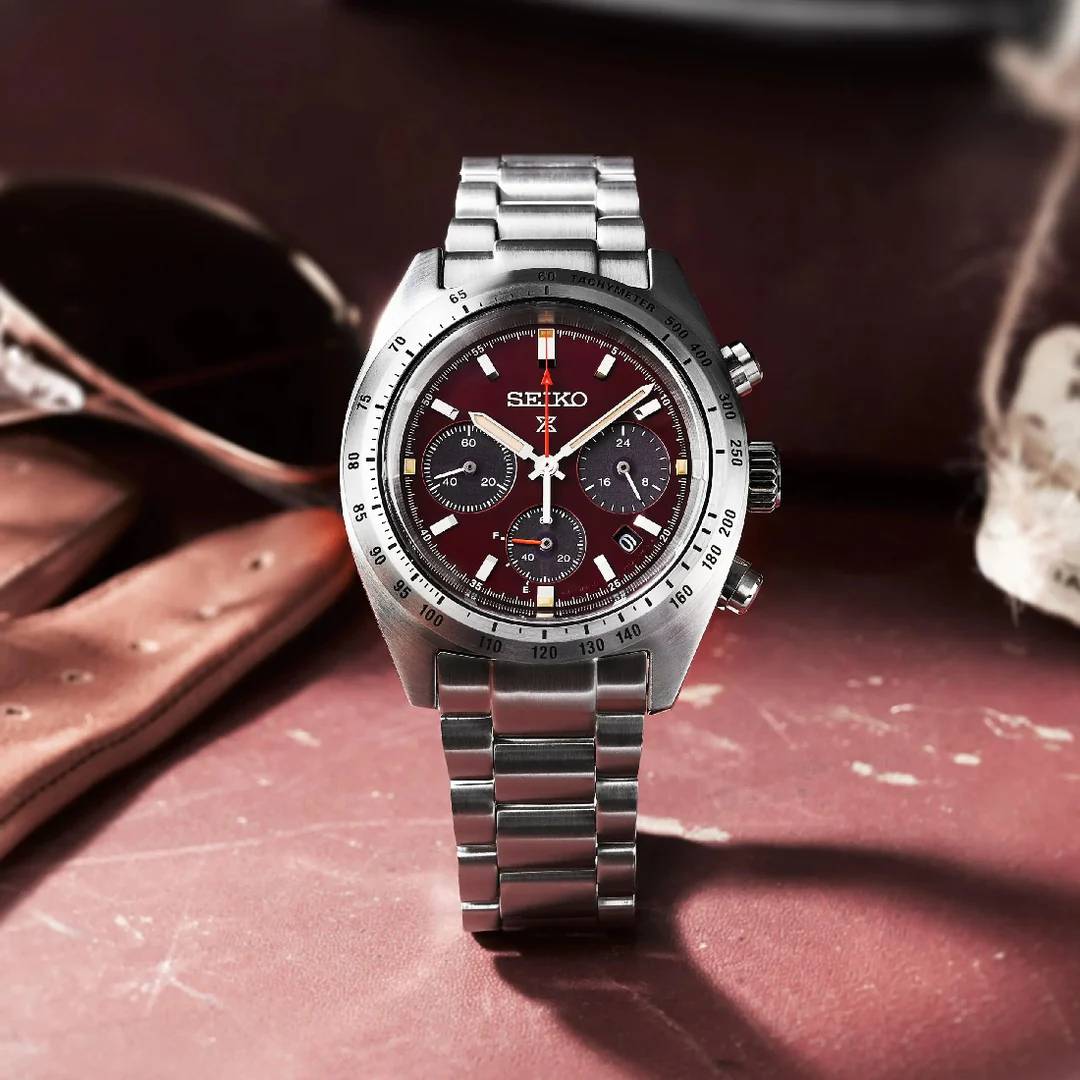 Orologio Uomo Seiko Rosso Speedtimer Carica Solare Edizione Limitata SSC935P1