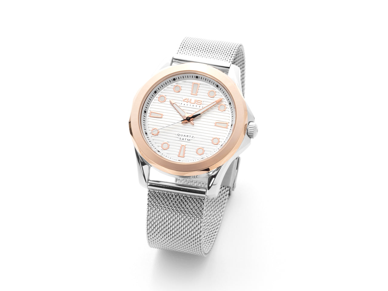 Orologio Uomo 4US Cesare Paciotti Acciaio Bicolore Quarzo Bianco T4LS340