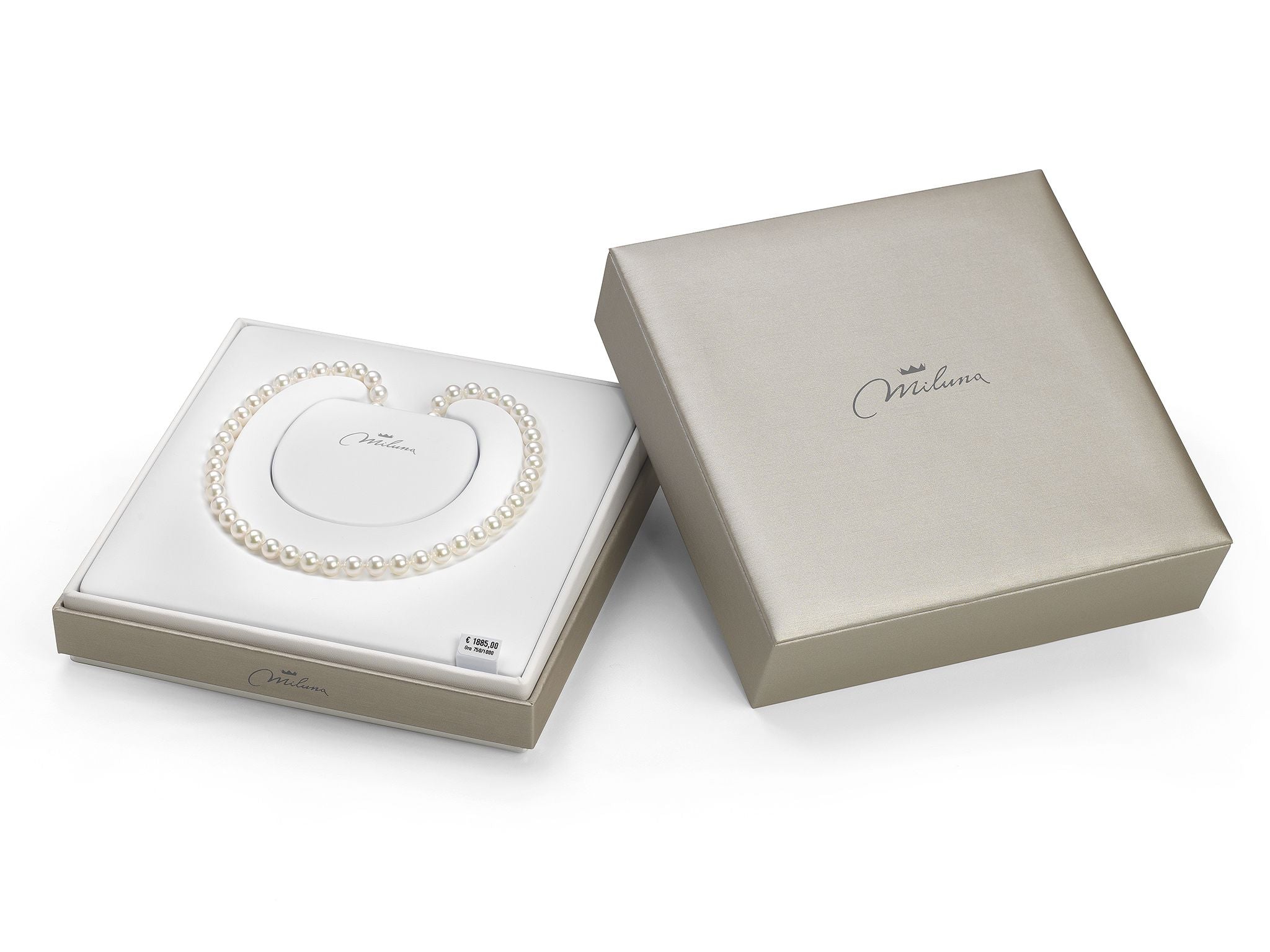 Collana Donna Miluna Perle Biglie Oro Bianco 18 KT PCL6849