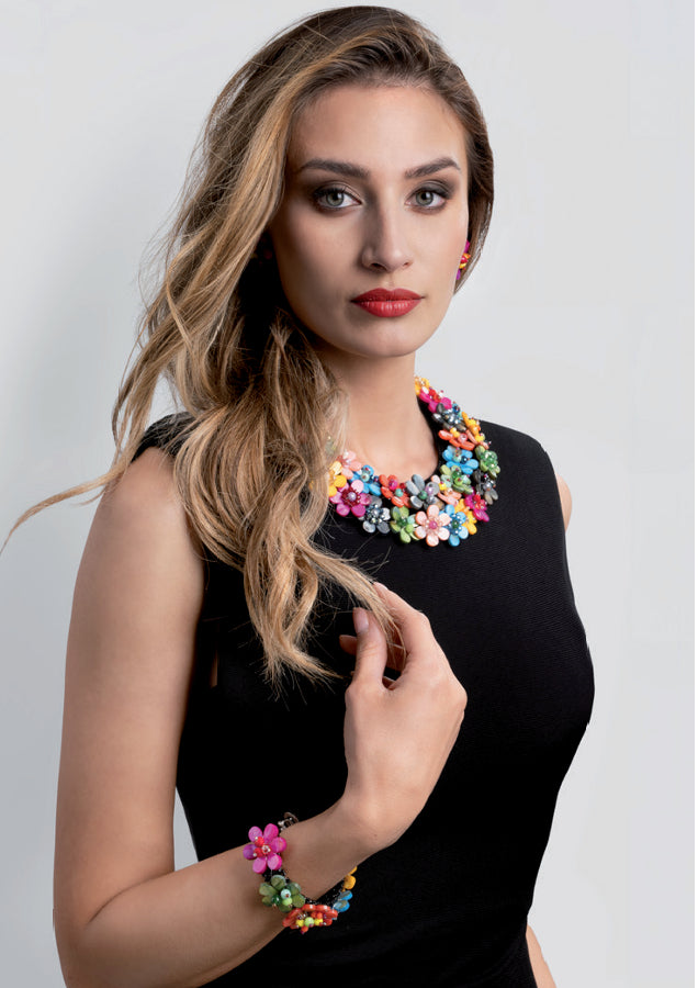 Collana Donna Ottaviani Girocollo Fiori Madreperla Multicolor 501147C