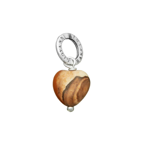 Charm Donna Giovanni Raspini Argento 925 Cuore Pietra Paesina Fatto A Mano 11621