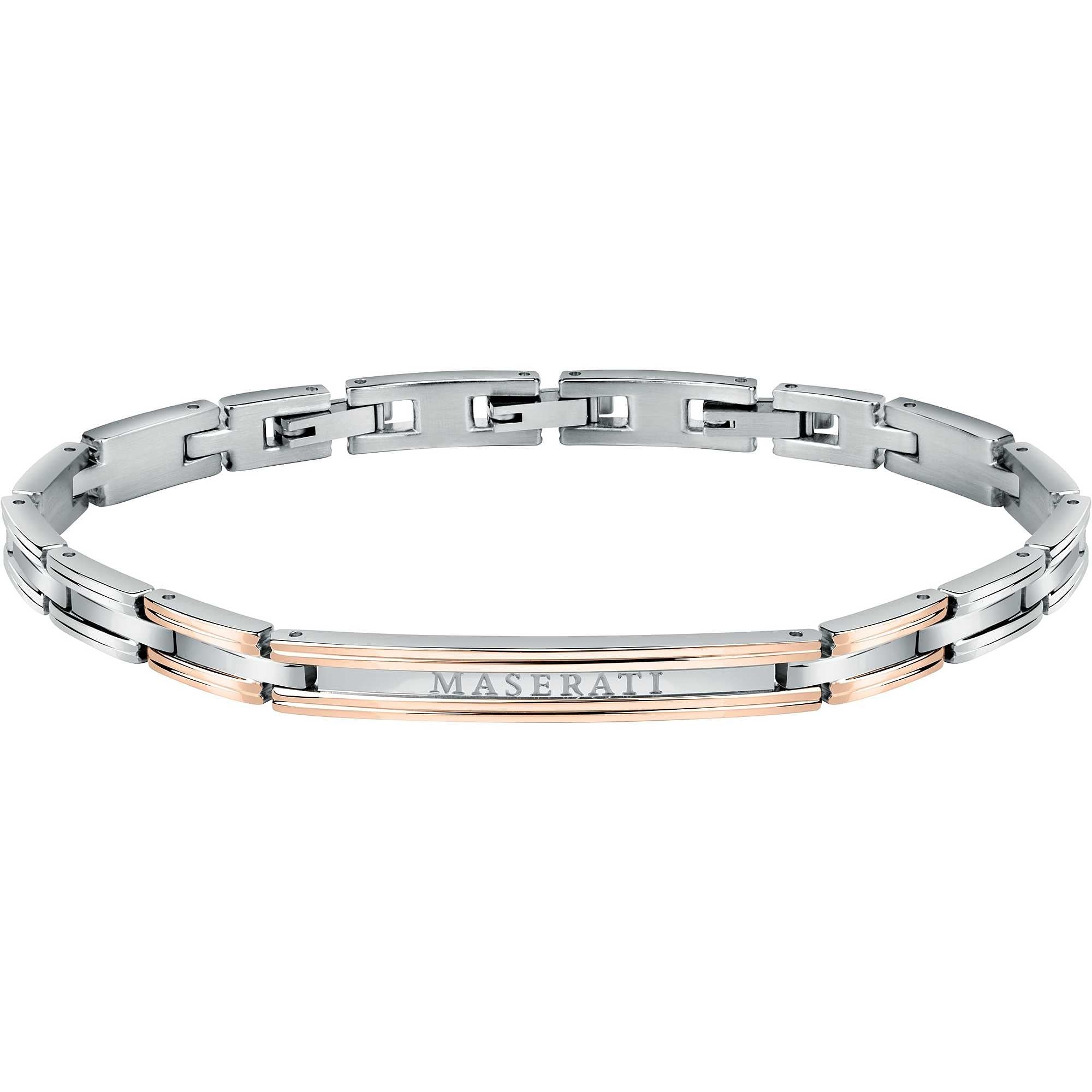 Bracciale Uomo Acciaio Maserati Logo Centrale  Semirigido JM420ATK05