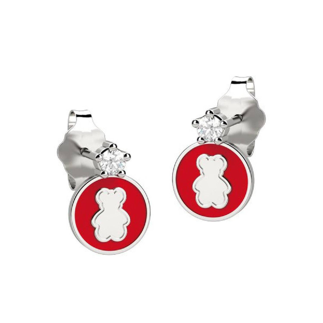 Orecchini Bambini Nanàn Argento 925 Orsetto Zirconi NAN0082