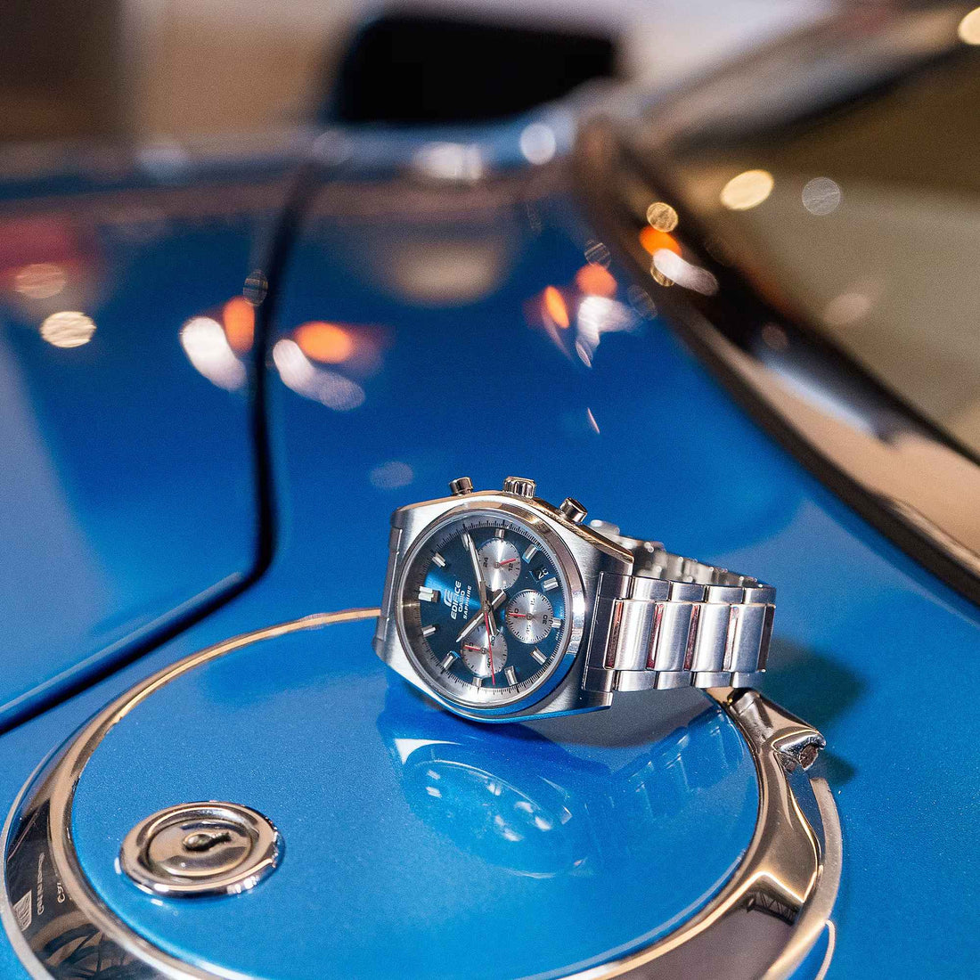Orologio Uomo Casio Edifice Acciaio Cronografo Azzurro EFB-730D-2AVUEF